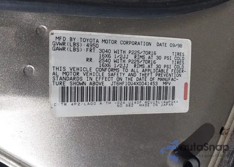 1999 Lexus Rx 300 from USA, damaged, VIN JT6HF10U4X0041453